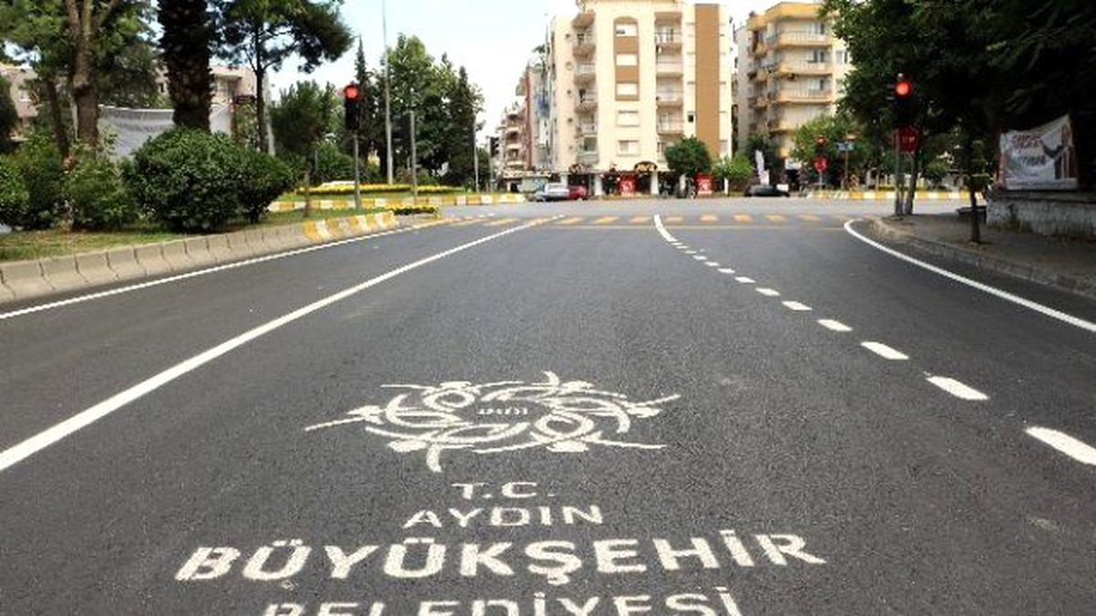 Asfalta Aydın Büyükşehir Logosu