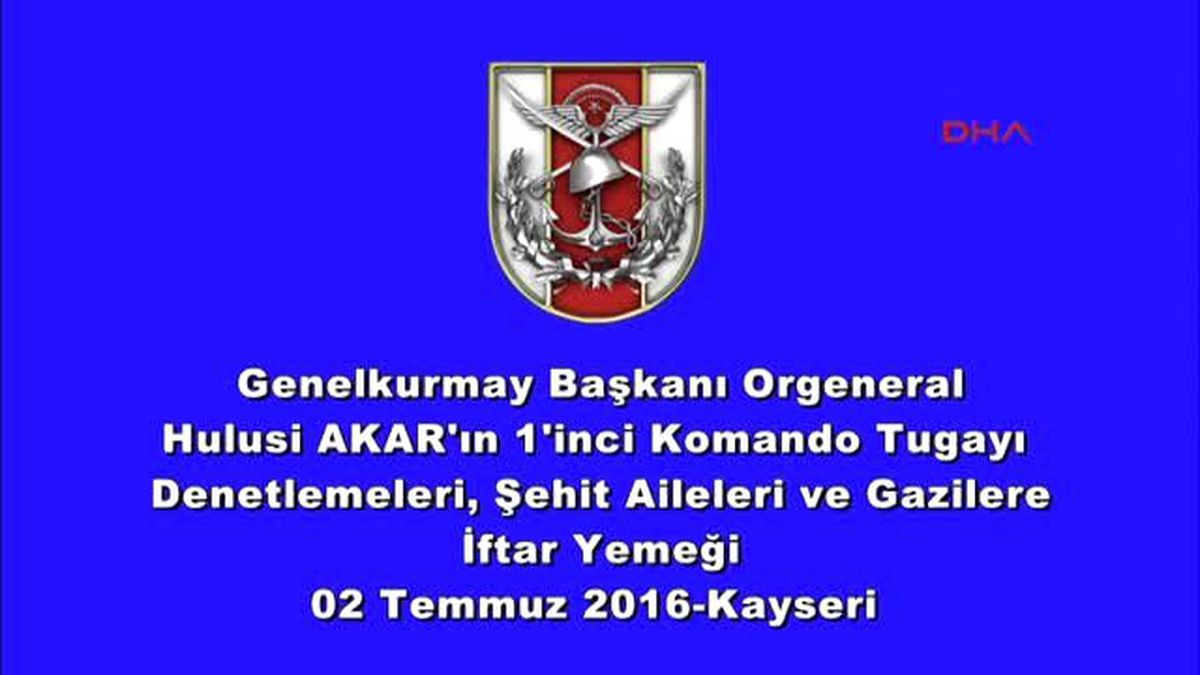 Kayseri Orgeneral Akar\'dan Şehit Ailelerine Sayenizde Sırtımız Yere Gelmez