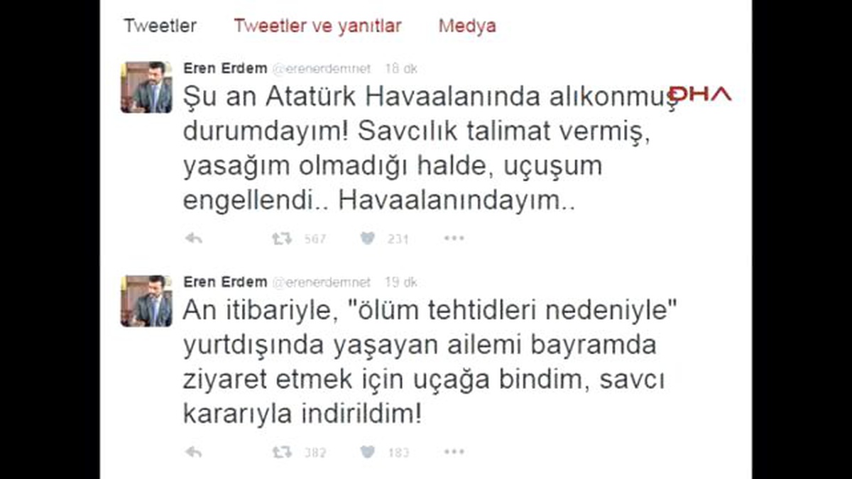 CHP Milletvekili Eren Erdem: Savcı Tarafından Uçaktan İndirildim