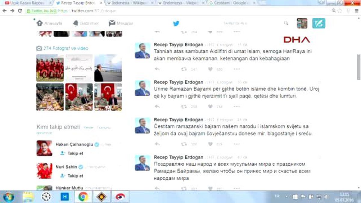 Cumhurbaşkanı Erdoğan'dan 12 Farklı Dilde Bayram Mesajı