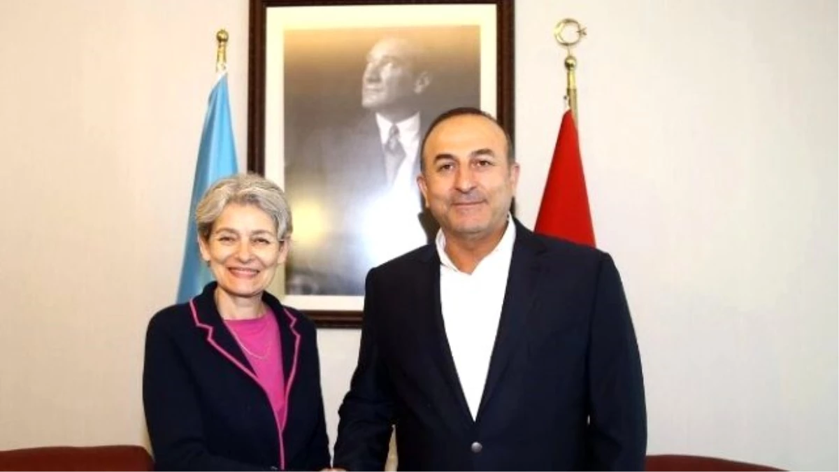 Dışişleri Bakanı Çavuşoğlu, Unesco Genel Direktörü Bokova\'yı Kabul Etti