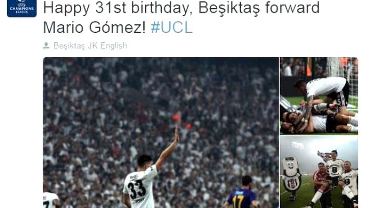 Şampiyonlar Ligi Hesabı Mario Gomez\'in Doğum Gününü Kutladı