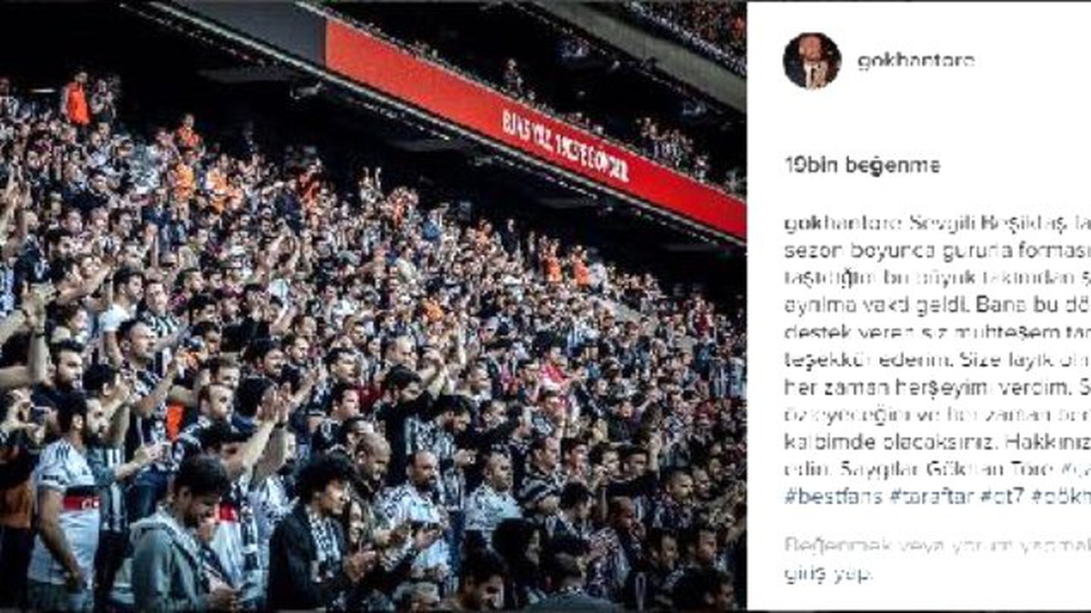 Gökhan Töre\'den Beşiktaş Taraftarına Veda Mesajı