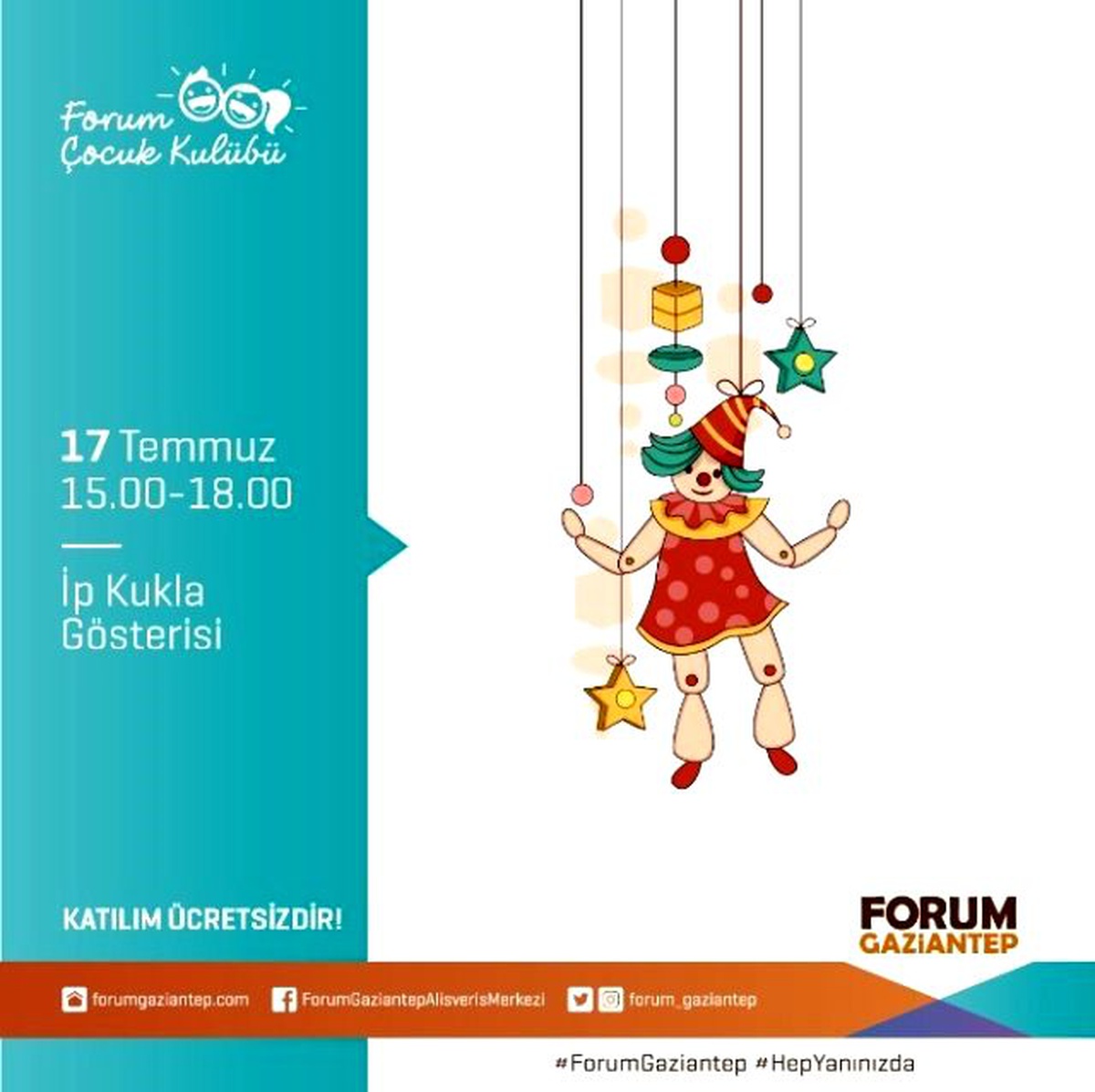 Forum Gaziantep\'ten Miniklere İp Kukla Gösterisi