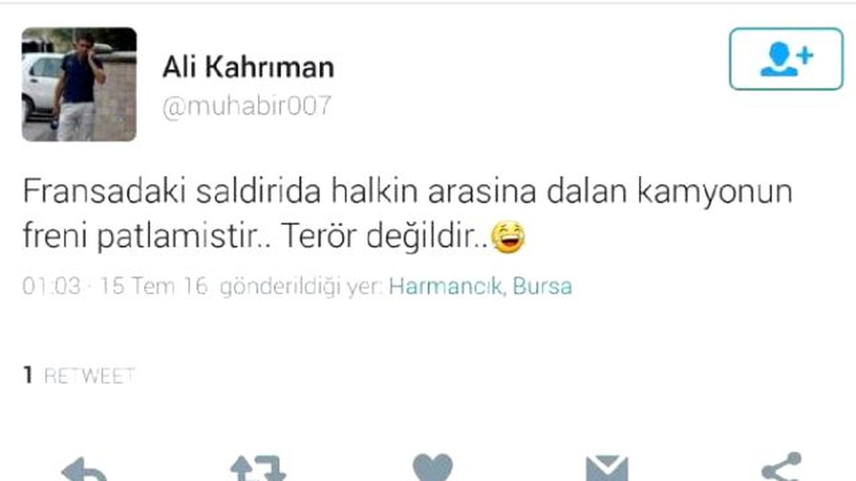 Fransa\'daki Saldırıyla İlgili Tweet Atan Muhabire Büyük Tepki