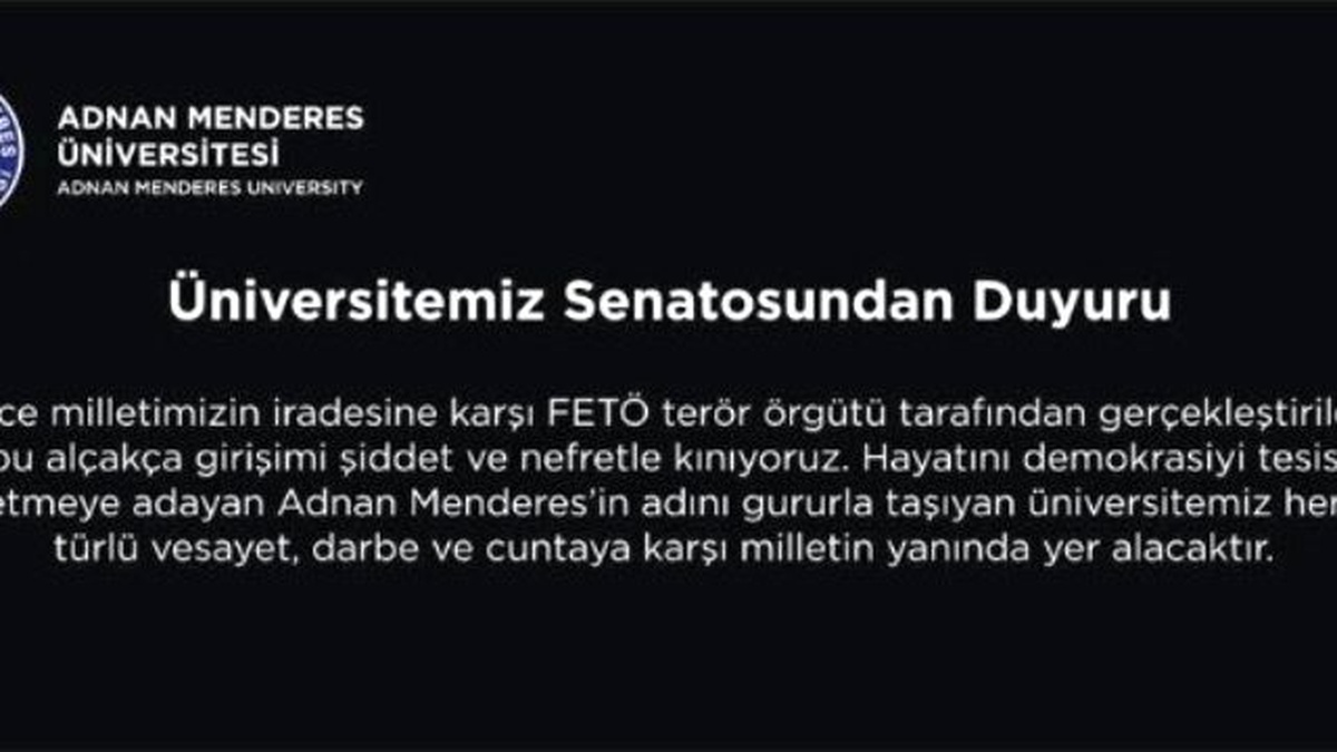 Adü Senatosu Duyuru Yayınladı
