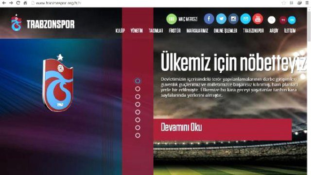 Trabzonspor: Ülkemiz İçin Nöbetteyiz