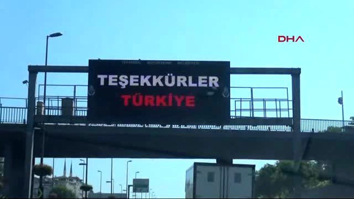 Trafik Yoğunluğu Levhasından Türkiye\'ye Teşekkür