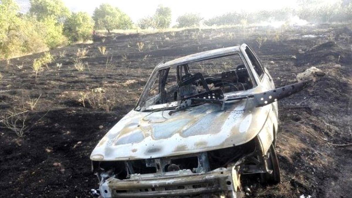 Alev Alan Otomobil Bahçeye Zarar Verdi