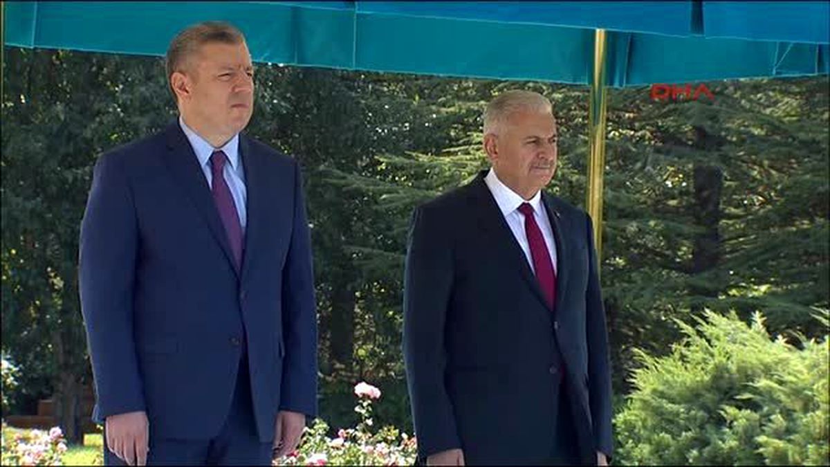 Başbakan Yıldırım, Gürcistan Başbakanı\'nı Resmi Törenle Karşıladı