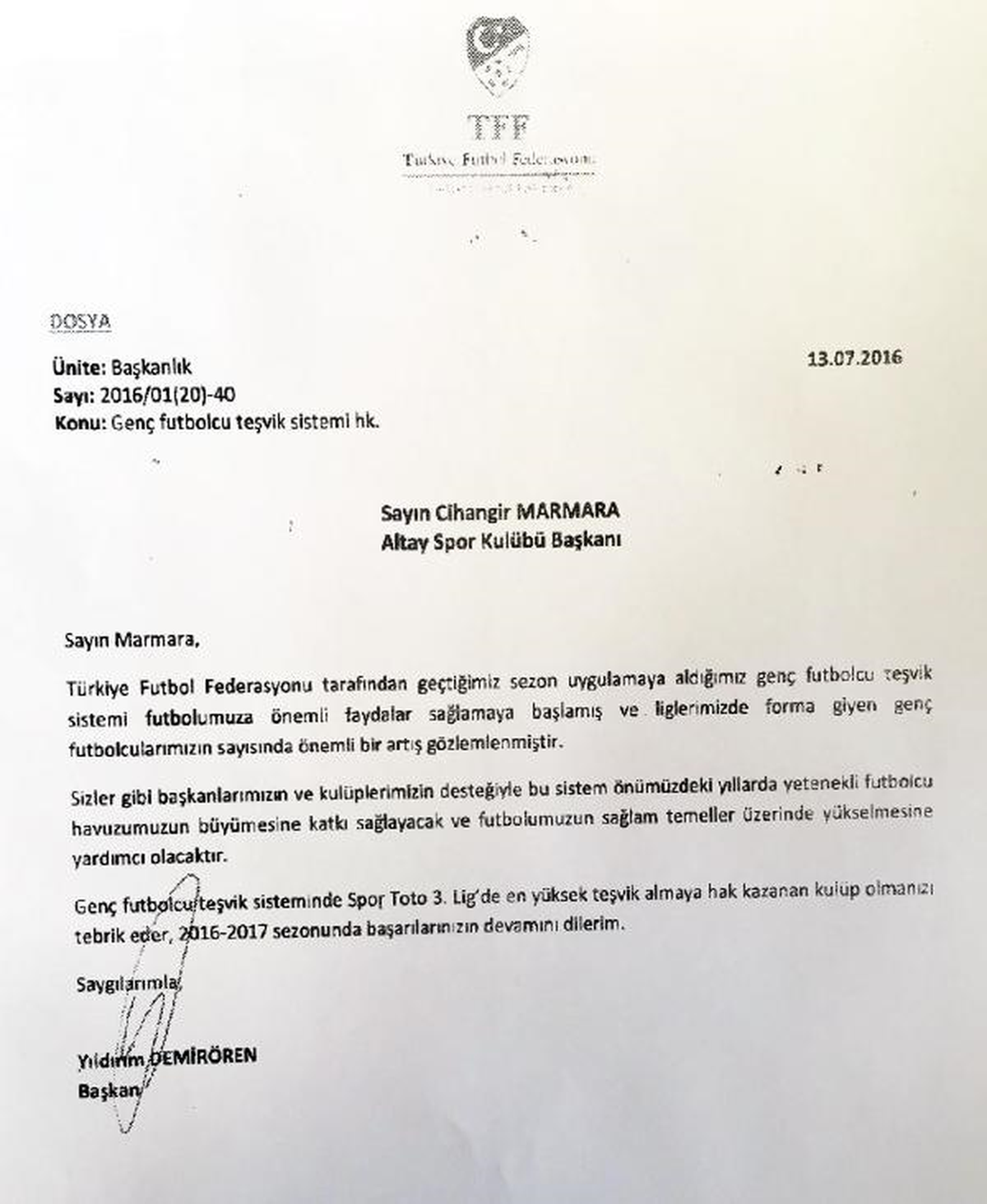 Altay\'a Demirören Morali