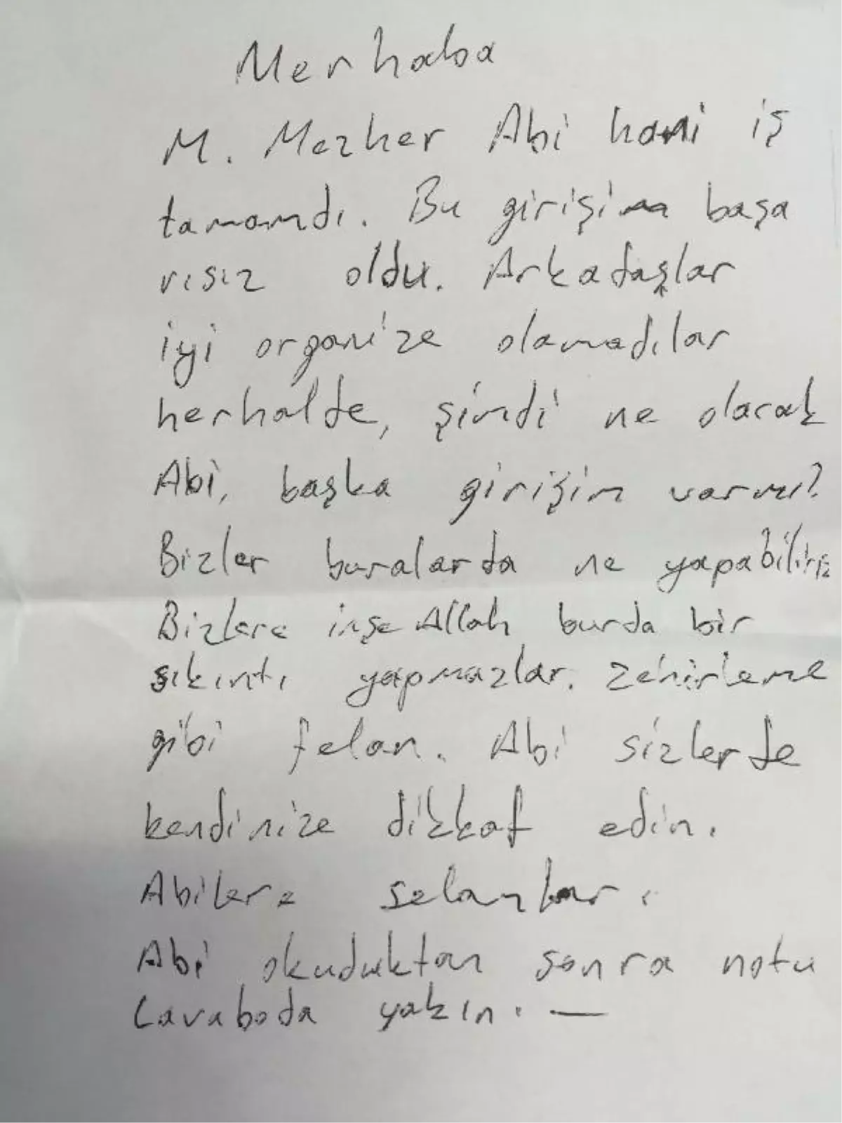 Gülen\'in Yeğenine Yazılan Nottaki \'Zehirlenme\' Korkusu