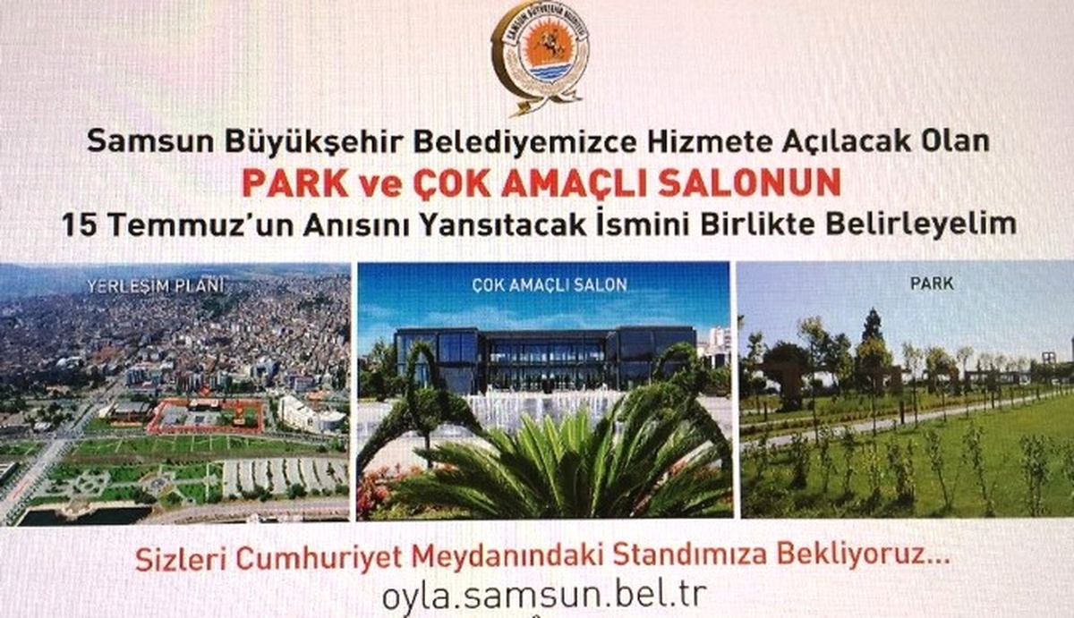Park ve Çok Amaçlı Salonun İsmini Samsun Halkı Belirleyecek