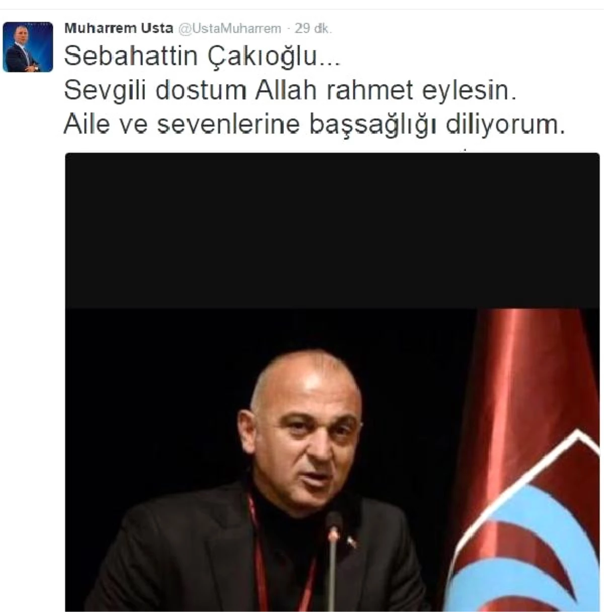 Trabzonspor Eski Başkan Yardımcısı Sebahattin Çakıroğlu İçin Başsağlığı Mesajı