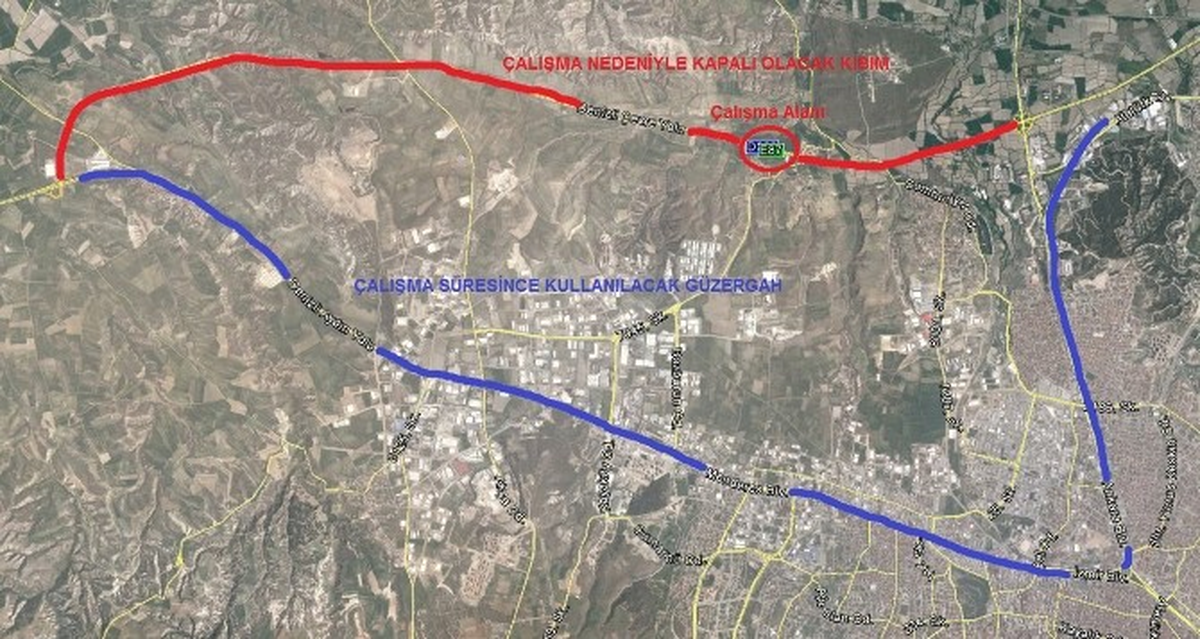 Pamukkale Çevreyolu ile Kumsıkı Kavşağı 4 Gün Kapalı Olacak