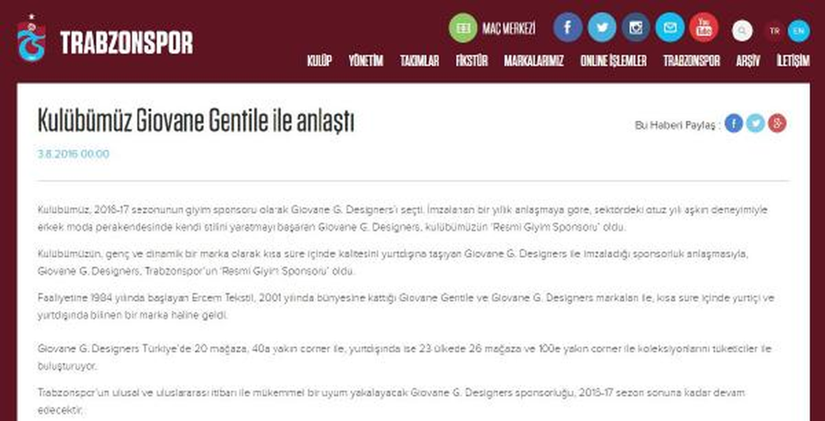 Trabzonspor Giyim Sponsorunu Açıkladı
