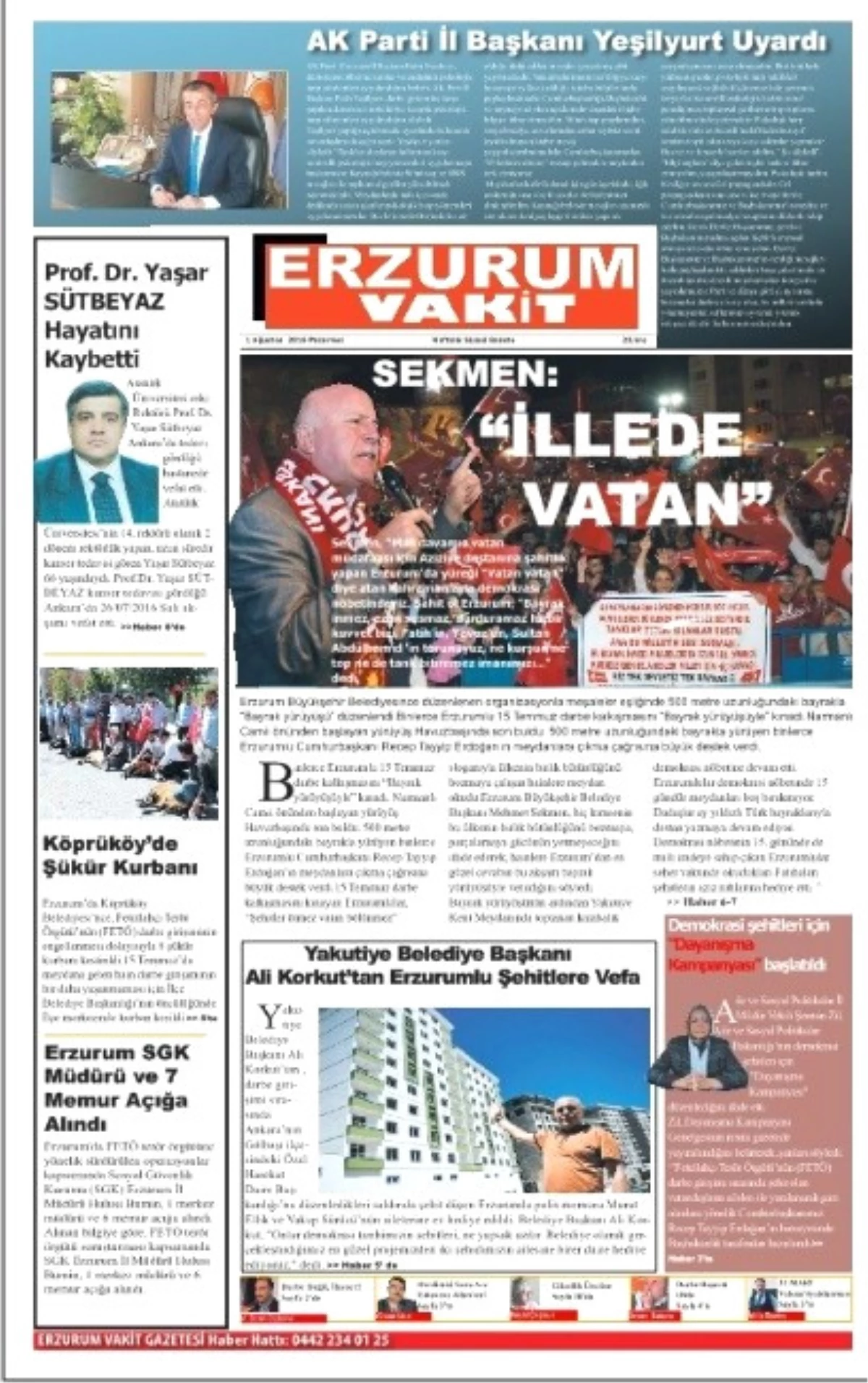 Erzurum\'un Yeni Siyasi Haber Gazetesi Erzurum Vakit Yayın Hayatına Başladı