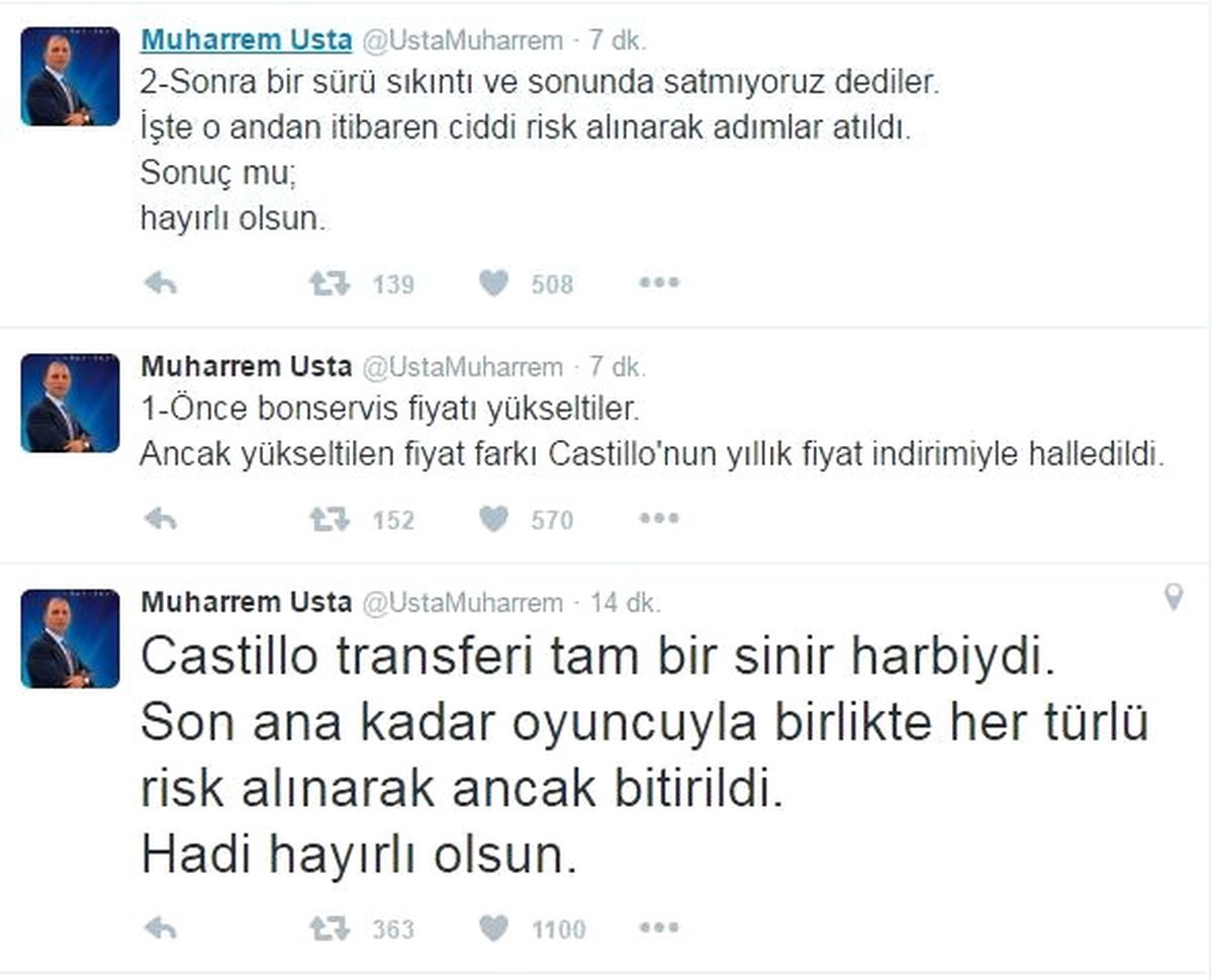 Muharrem Usta: "Castillo Transferi Tam Bir Sinir Harbiydi"