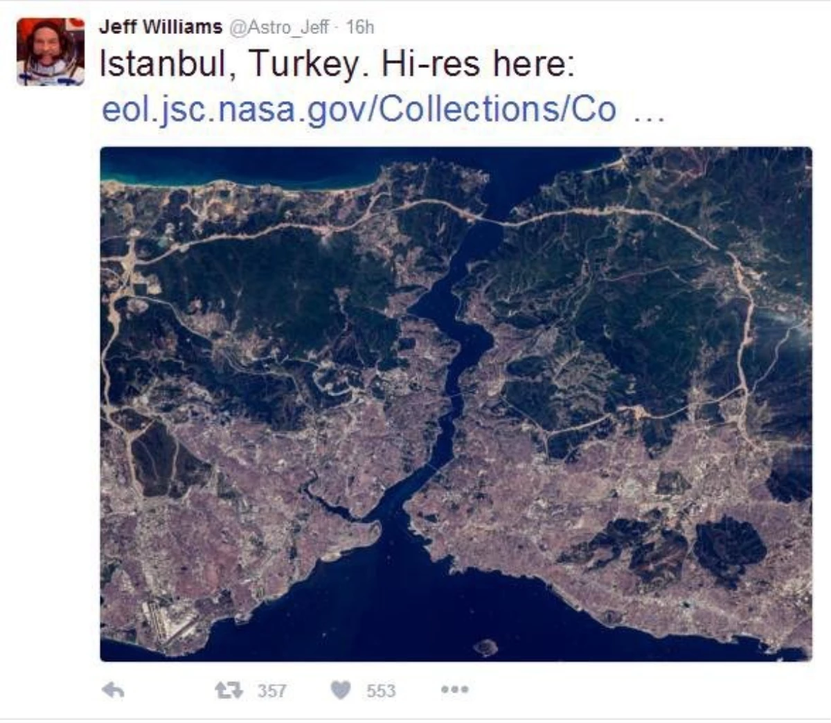 Nasa, İstanbul Boğazı\'nı Uzaydan Görüntüledi