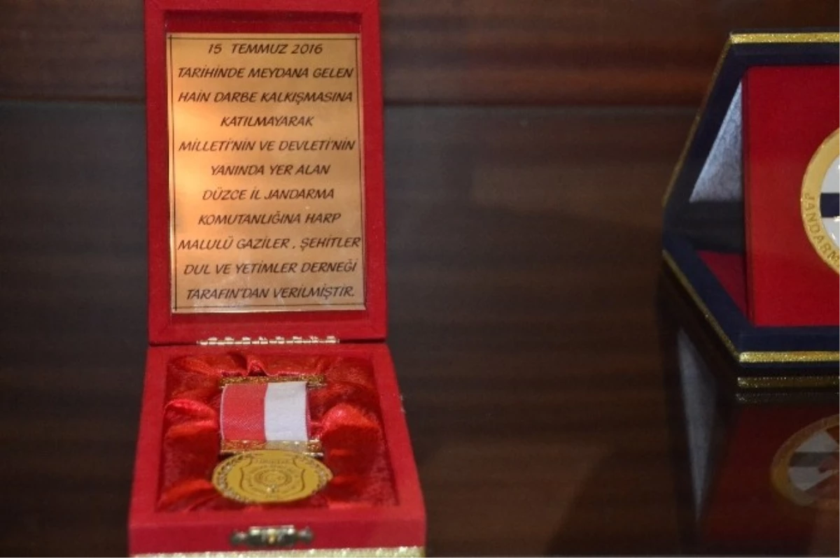 Şehit Yakınları ve Gazilerden Jandarma Komutanı Güvenir\'e Övünç Madalyası
