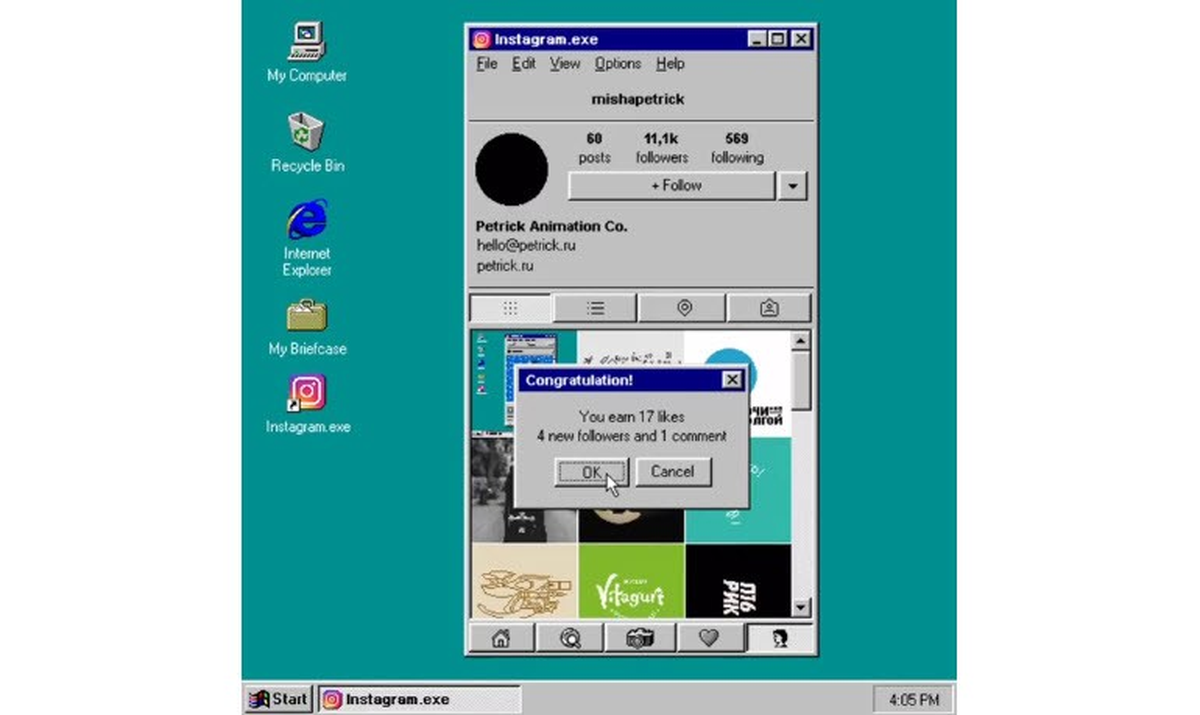 Windows 95 İçin Instagram!