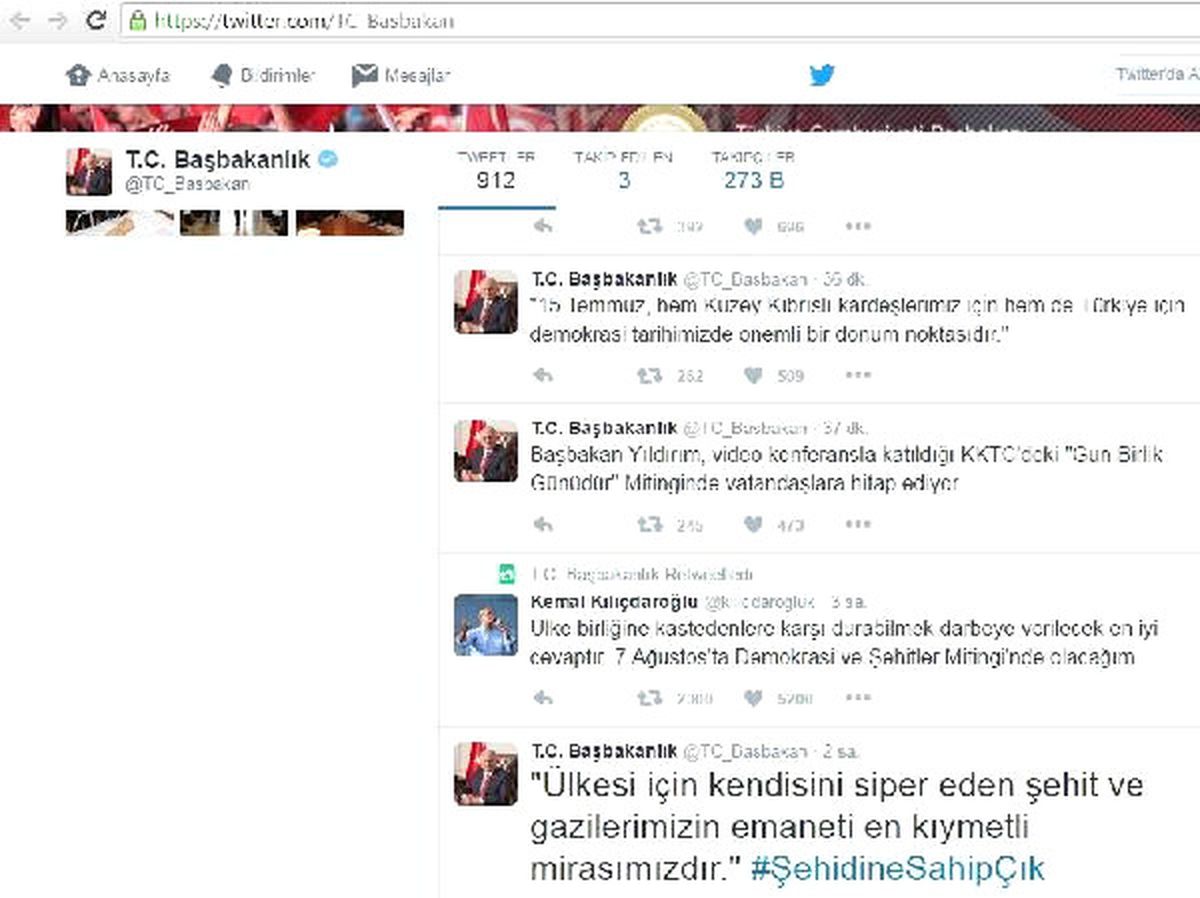 Başbakan Yıldırım, Kılıçdaroğlu\'nu Retweet\'ledi.