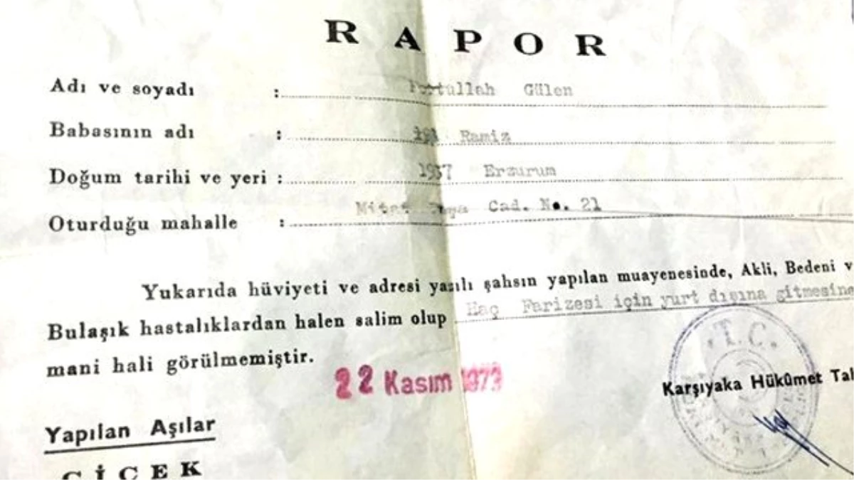 Gülen\'in 43 Yıllık Sağlık Raporu Yüzünden Gözaltına Alındı