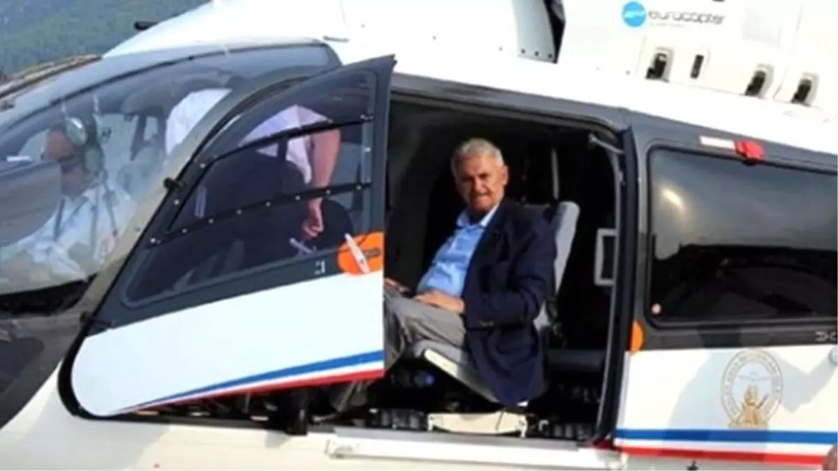 Başbakan Yıldırım Helikopterle Miting Alanına Geldi