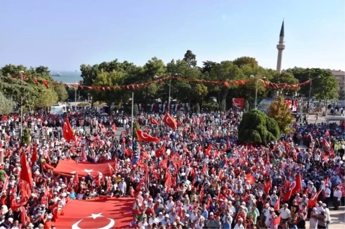 Süleymanpaşa'dan Demokrasi ve Şehitler Mitingi'ne Büyük Destek