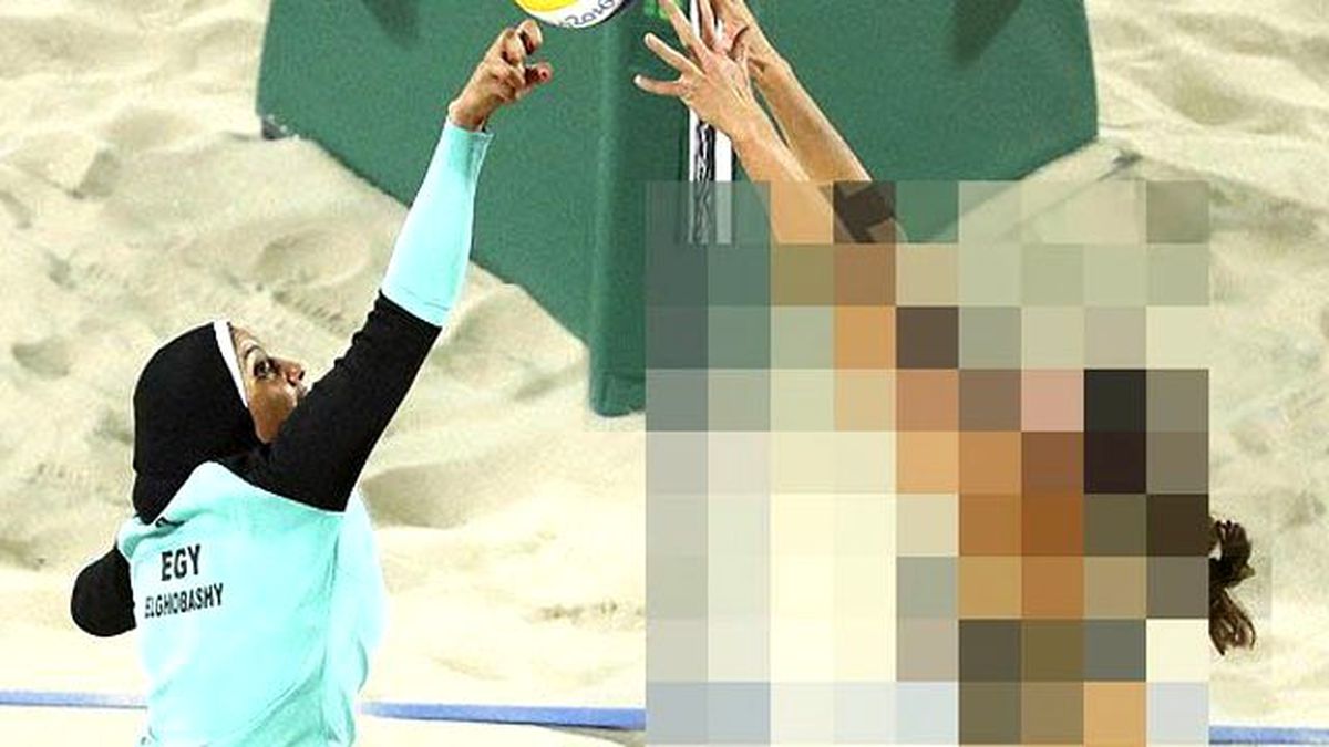 İran Medyası, Plaj Voleybolu Maçında Alman Sporcuyu Mozaikledi