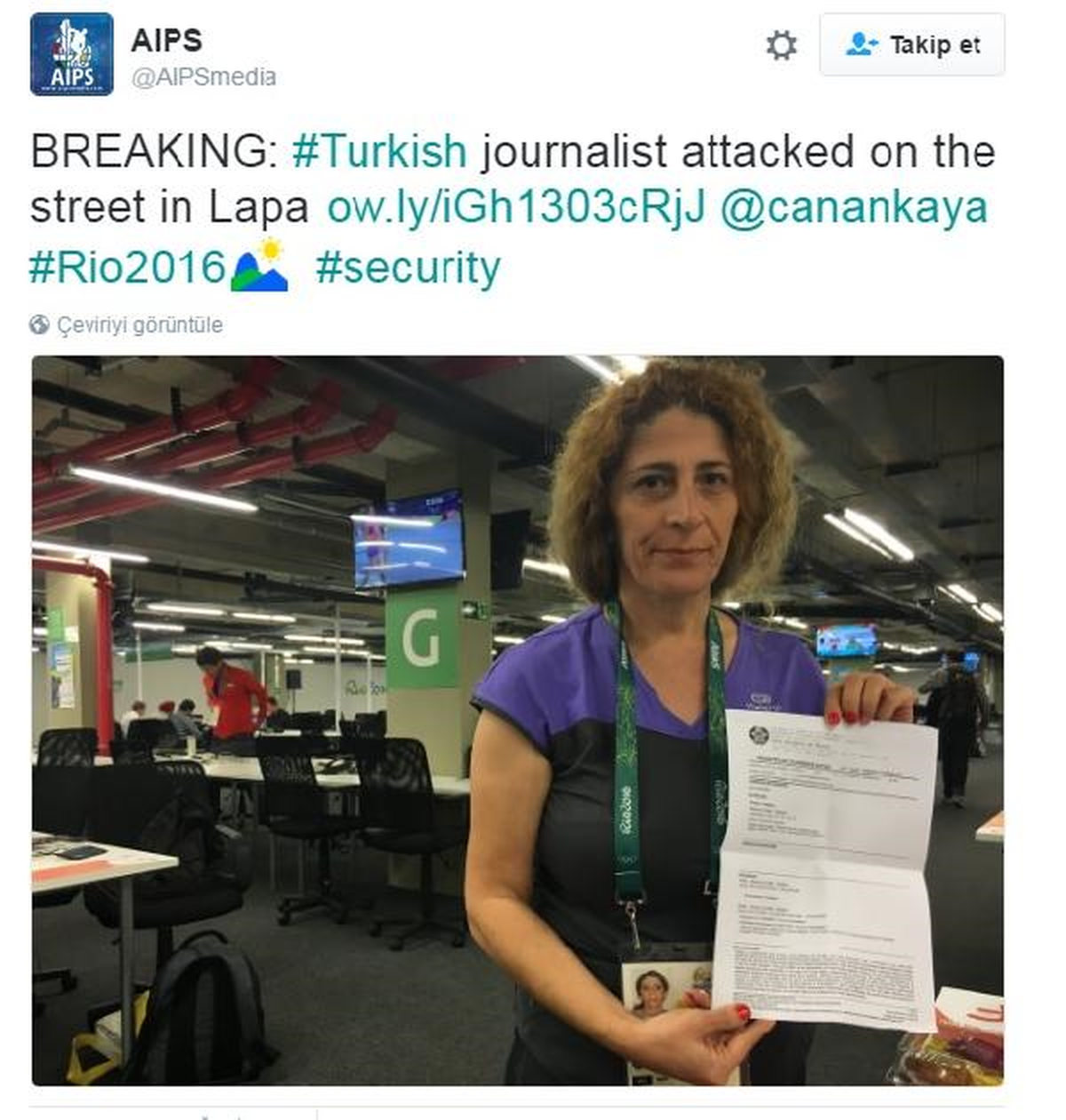 Dünya Spor Yazarları Birliği, Dha Muhabirine Saldırıyı Kınadı