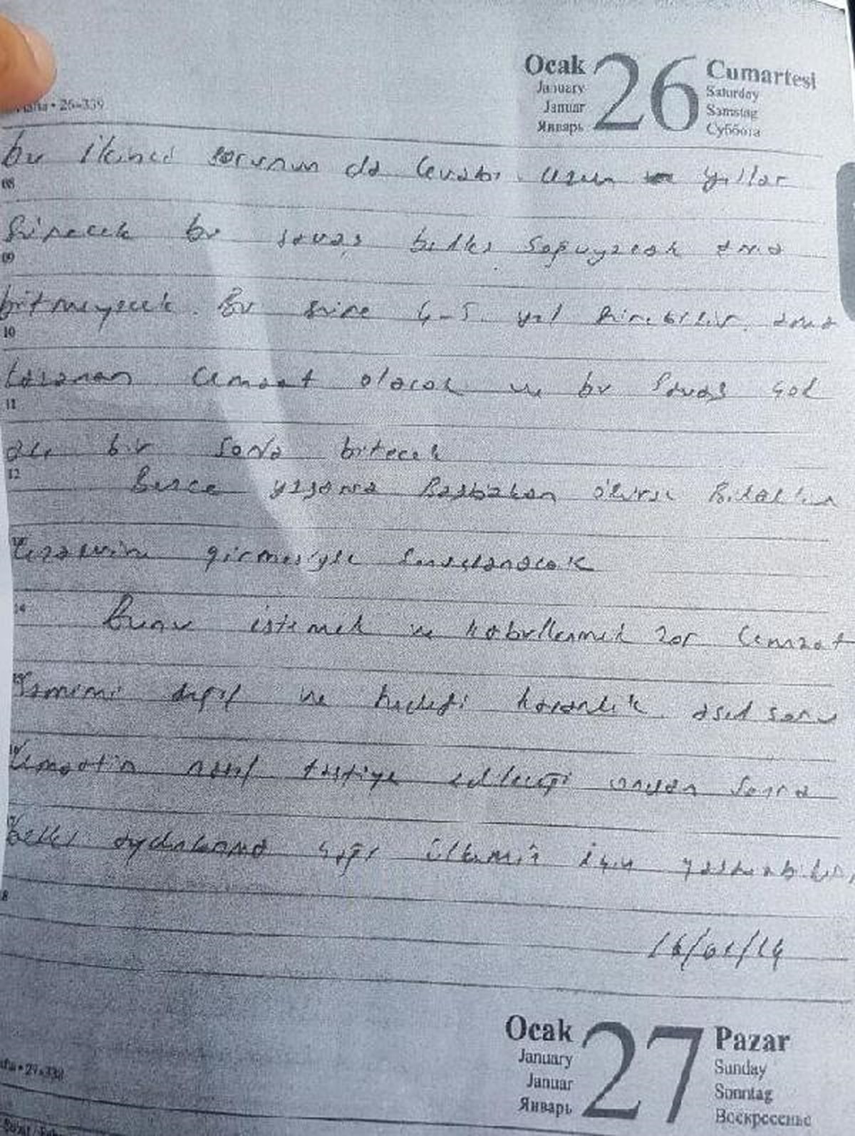 Tutuklanan Savcının Ajandasındaki Not: Savaş Çok Acı Bir Sonla Bitecek