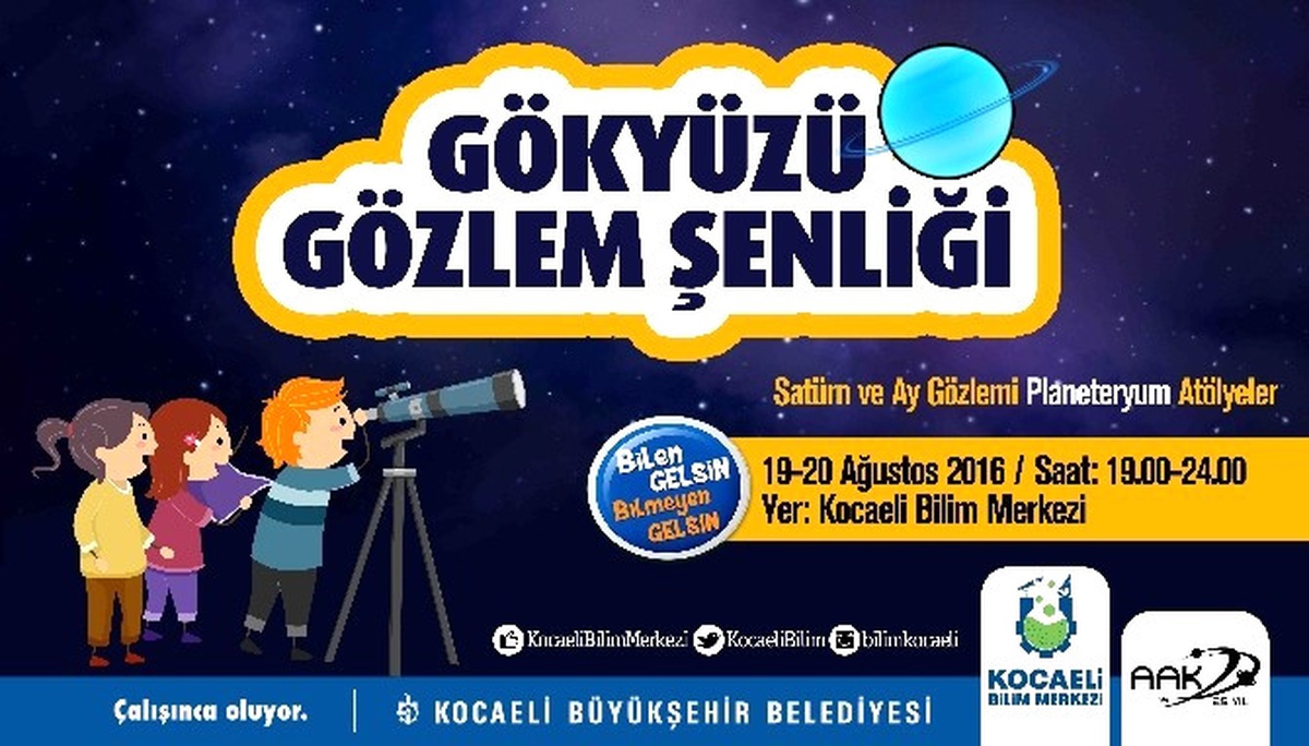 Kocaeli Bilim Merkezi\'nde Gökyüzü Gözlem Şenliği Başlıyor
