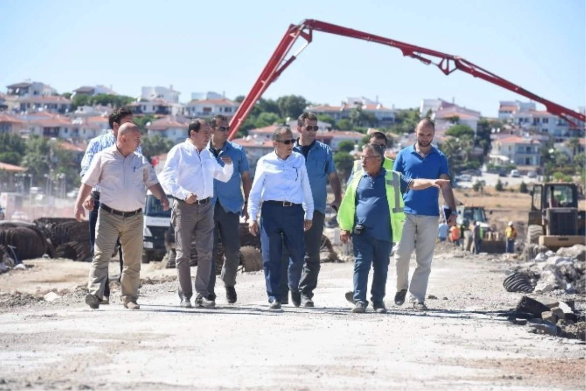 Başkan Uğur Cunda Köprüsü İnşaatını İnceledi