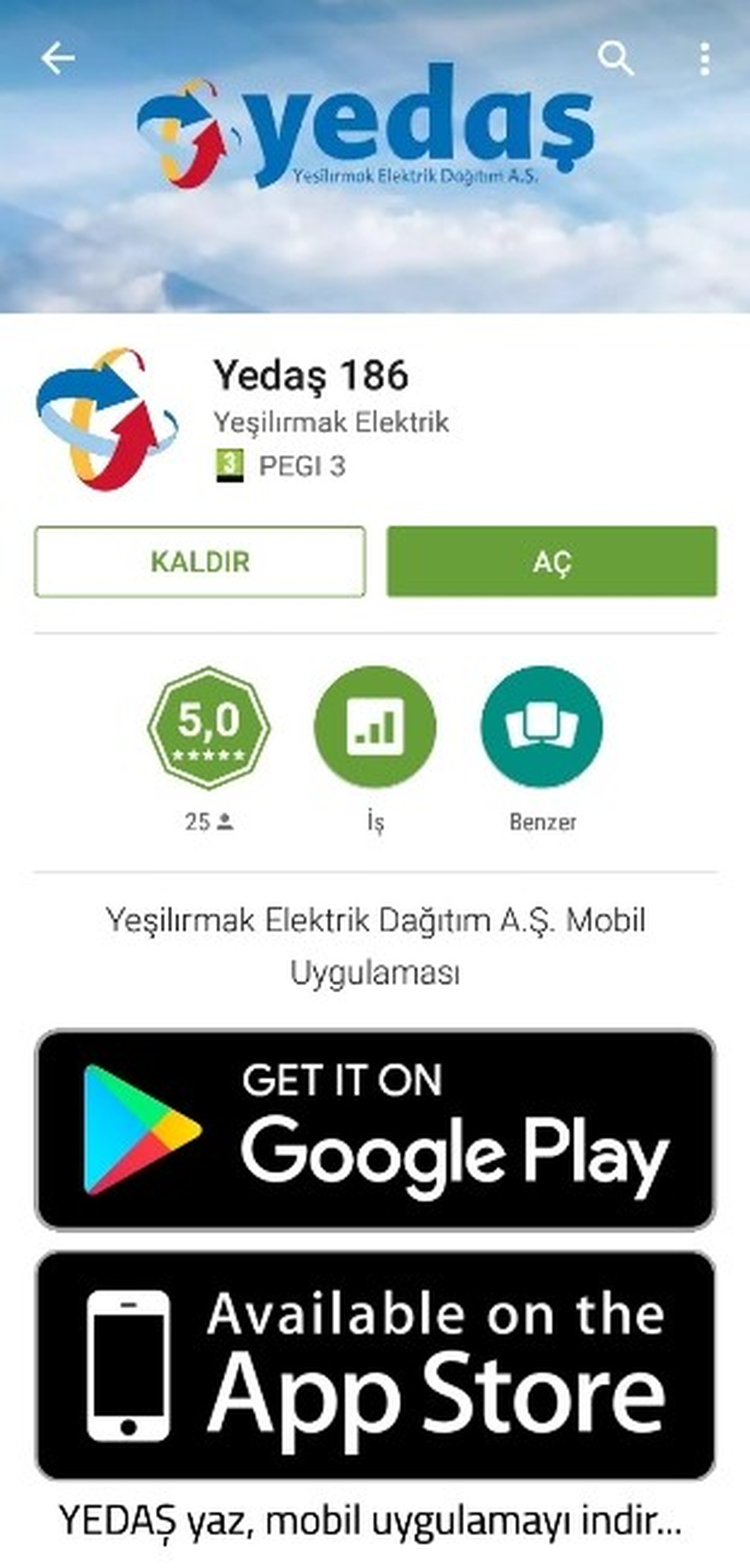 Yedaş\'tan Mobil Uygulama