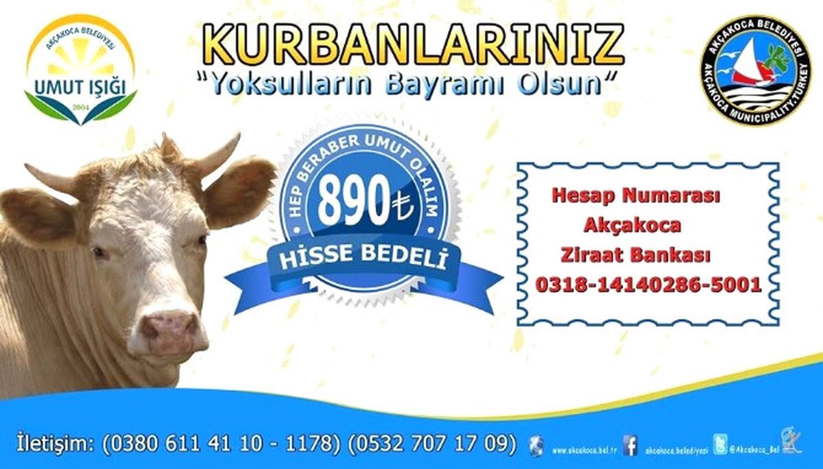 Akçakoca Belediyesi Kurban Bağışlarını Bekliyor