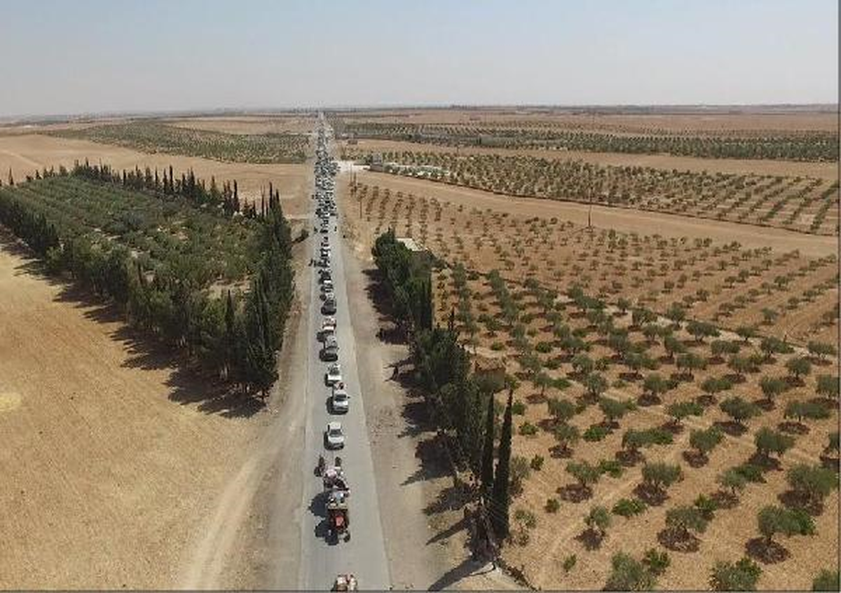 Münbiç'ten Kaçan IŞİD'liler Havadan Görüntülendi