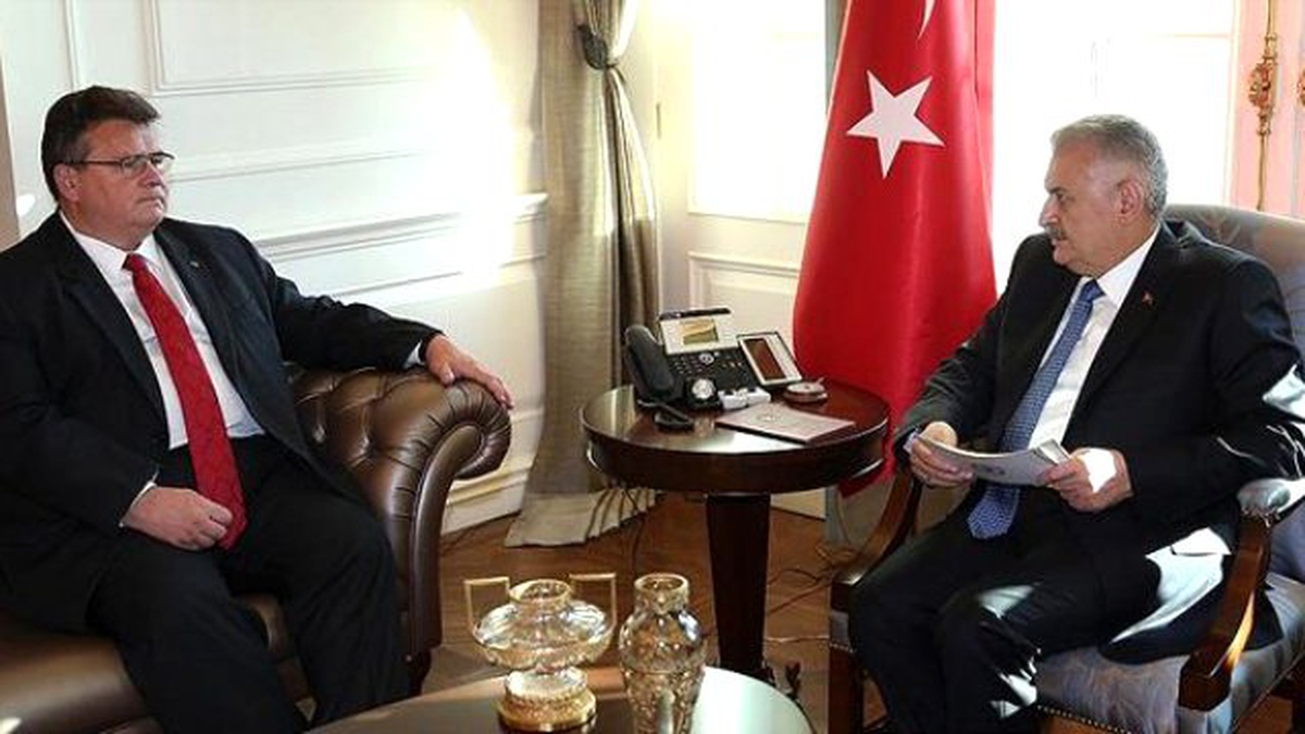Başbakan Yıldırım\'ın Litvanya Dışişleri Bakanı Linkevicius\'u Kabulü