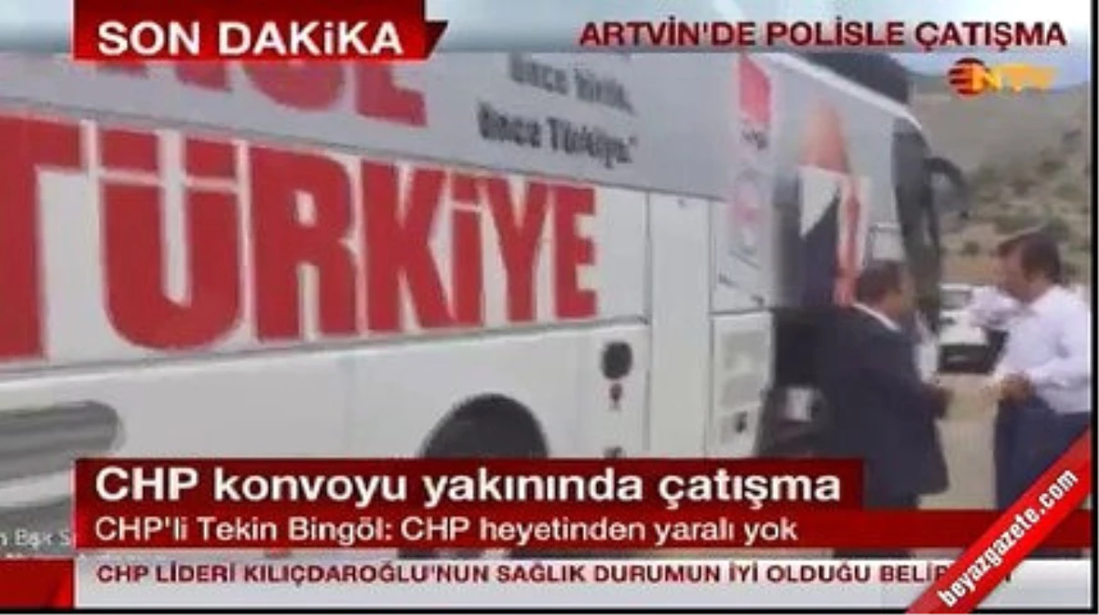 CHP Lideri Kemal Kılıçdaroğlu\'nun Konvoyuna Artvin Şavşat-Ardanuç\'ta Ateş Açıldı! Çatışma Çıktı