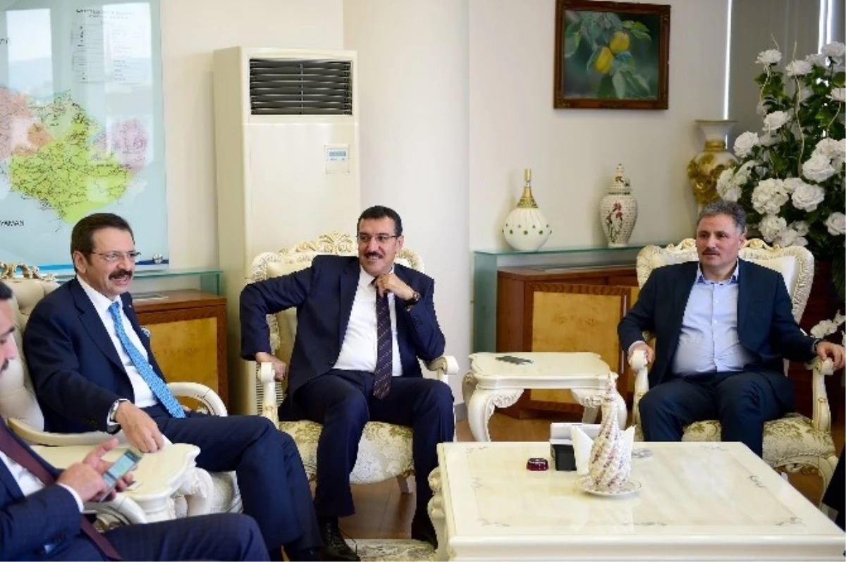 Bakan Tüfenkci ve TOBB Başkanı Hisarcıklıoğlu\'dan Başkan Çakır\'a Ziyaret