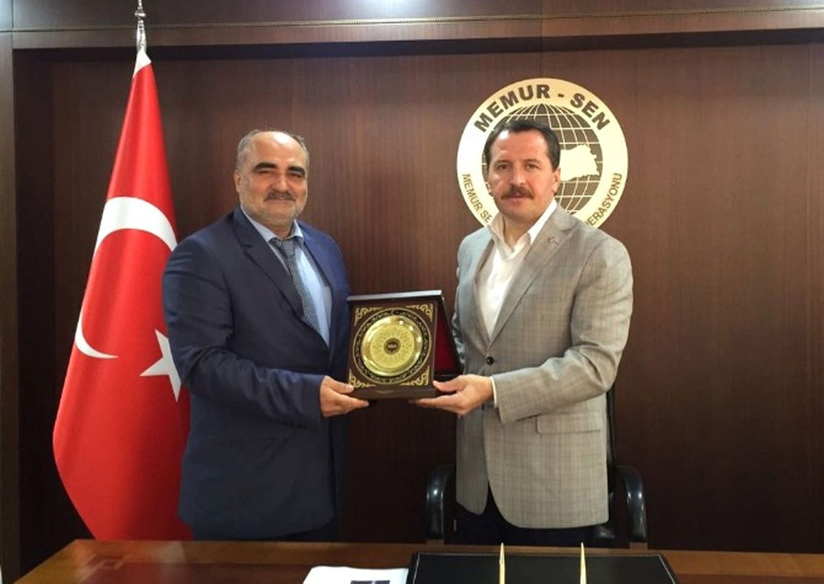 Uluslararası Filistinli Meslek Adamları Forumu\'ndan Memur-Sen\'e Geçmiş Olsun Ziyareti