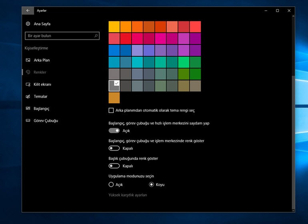 Windows 10 Koyu Tema Nasıl Açılır?