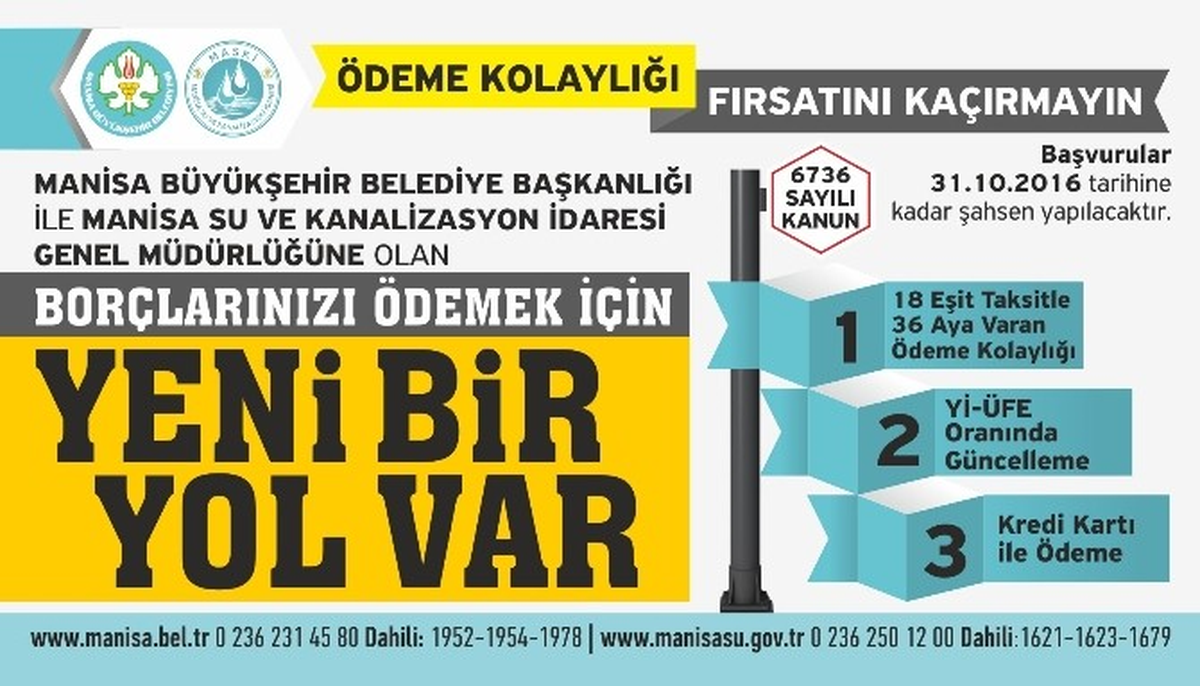 Manisa Büyükşehir\'den Borç Yapılandırma Çağrısı