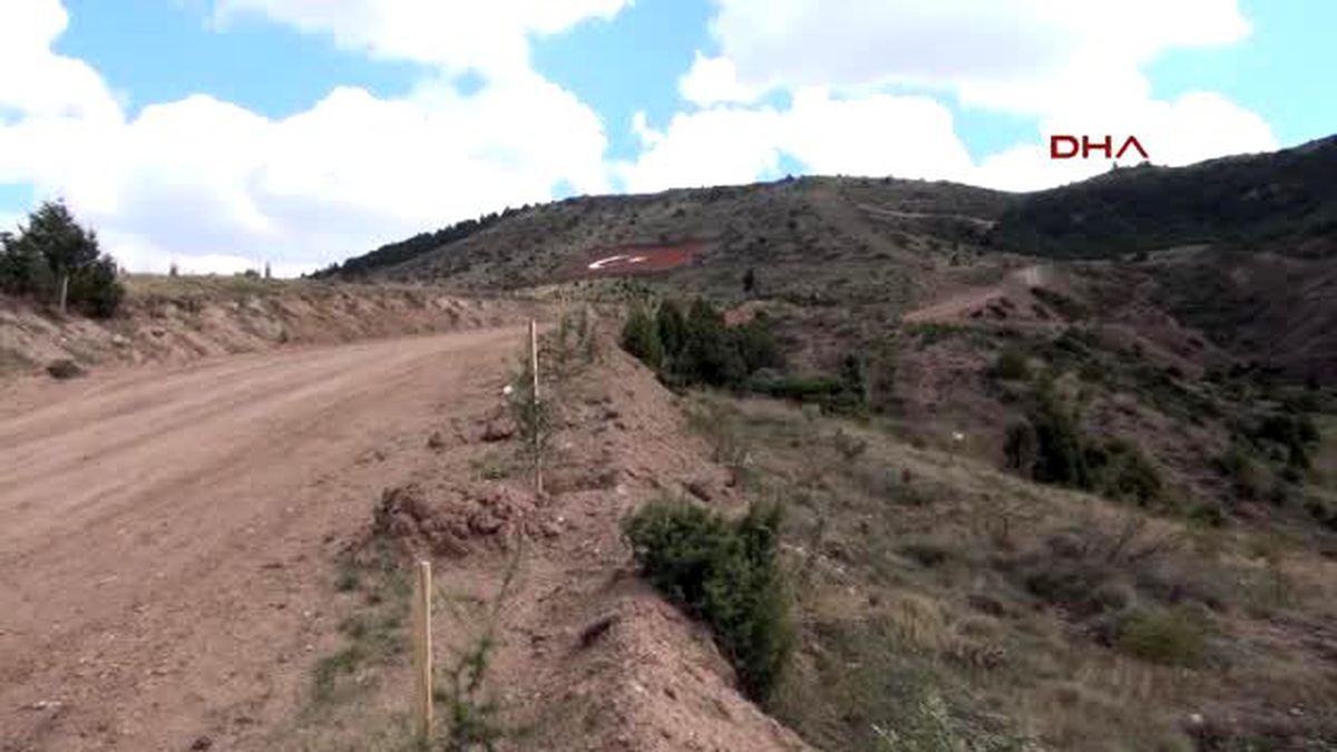 Eskişehir Şehit Astsubay\'ın Anısına Hatıra Ormanı ve Dev Türk Bayrağı