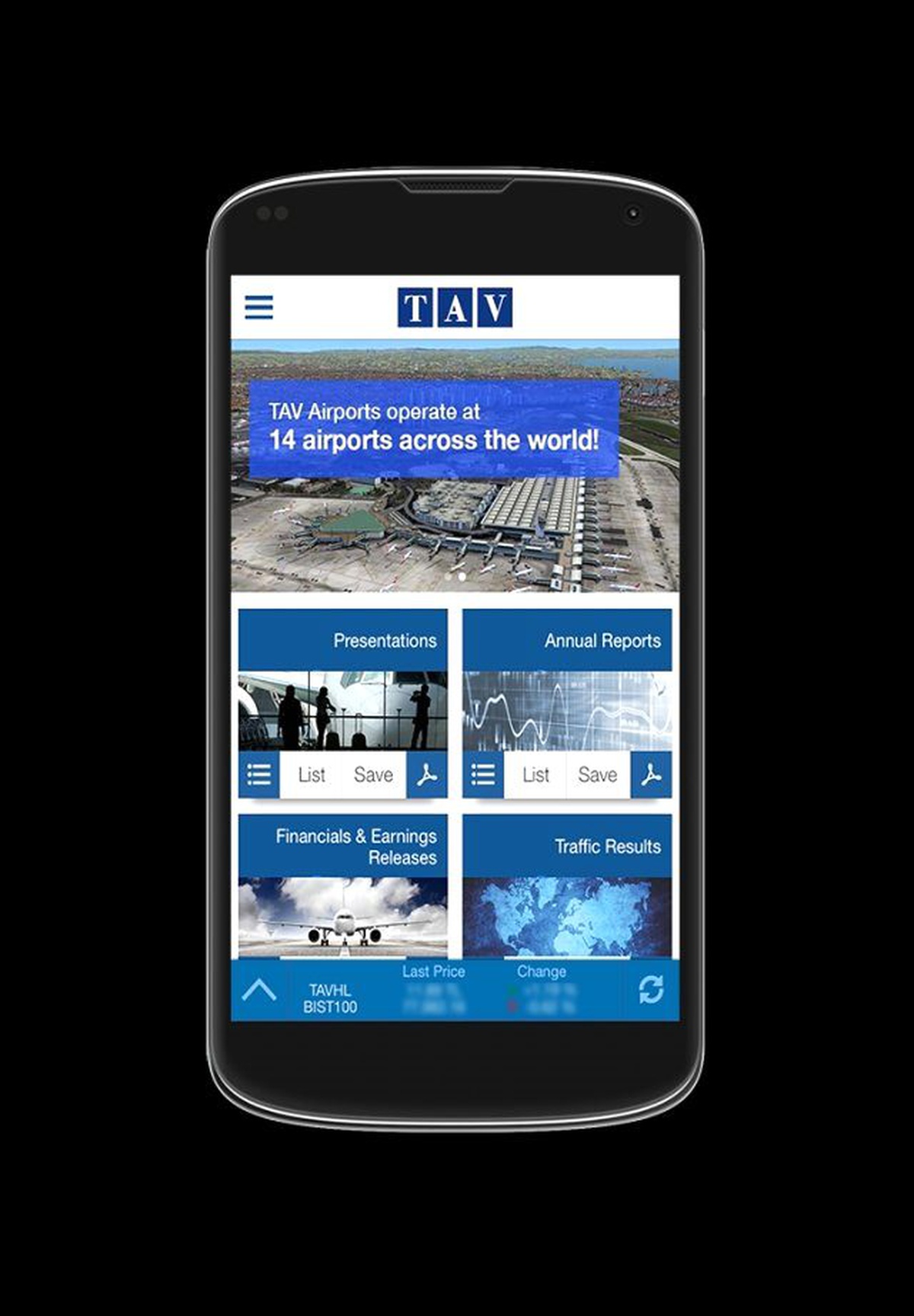 TAV Havalimanları yatırımcı ilişkileri mobil uygulaması yayında