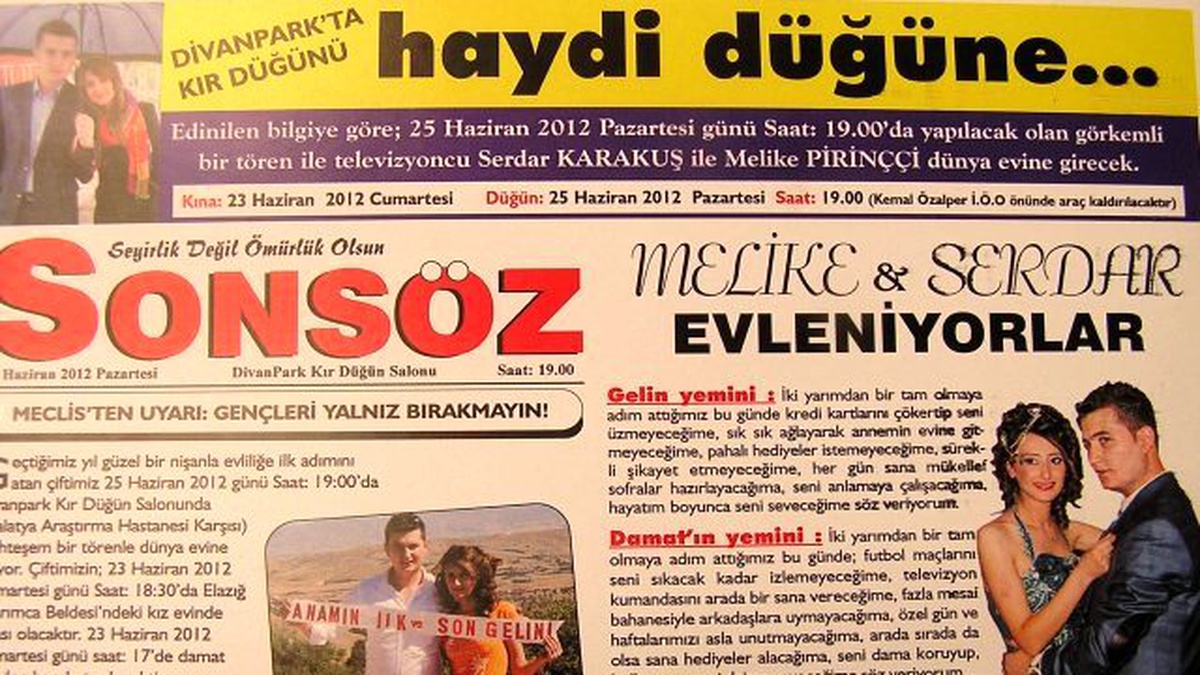 Düğününün Davetiyesini Gazete Şeklinde Tasarladı