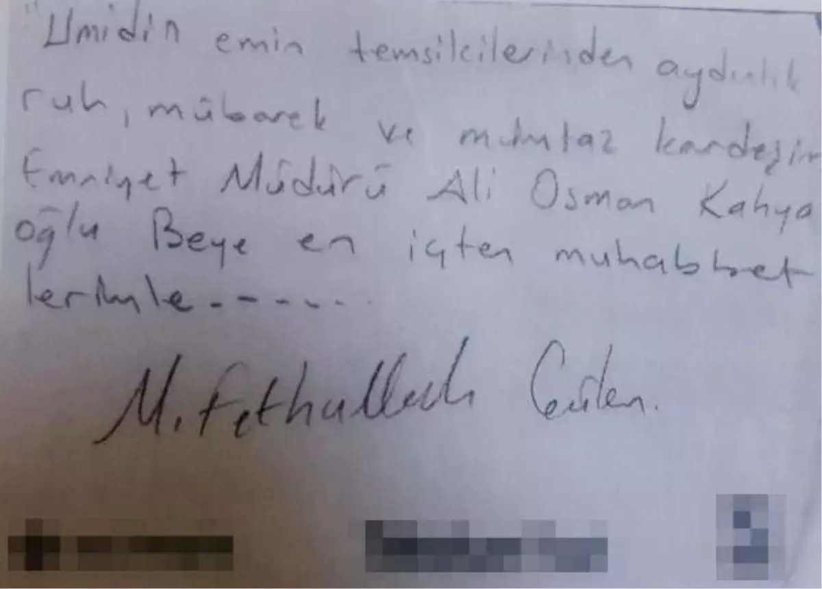 Eski Emniyet Müdürünün Evinde Gülen İmzalı Not Bulundu