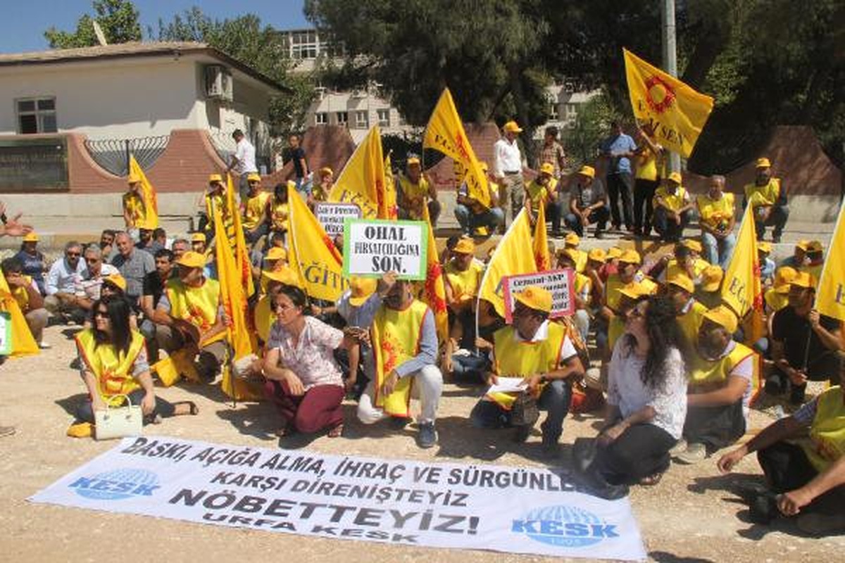Şanlıurfa\'da Kesk Üyelerinden, Öğretmen İhracına Protesto