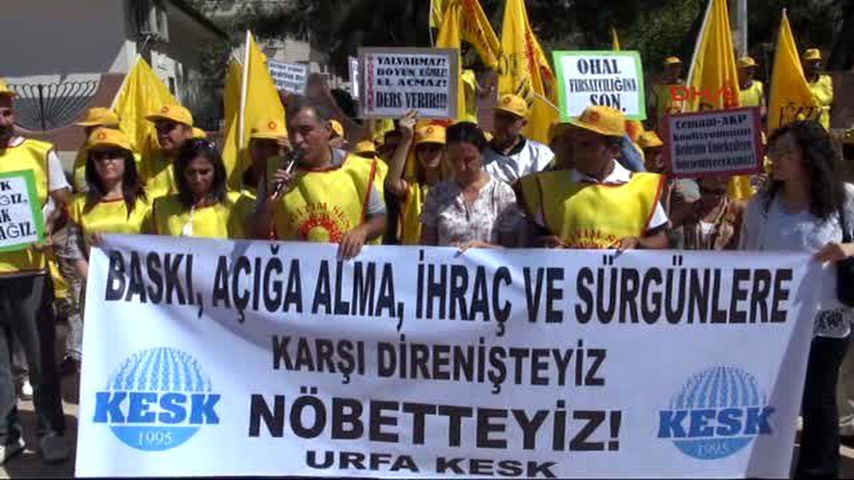 Şanlıurfa\'da Kesk Üyelerinden, Öğretmen İhracına Protesto