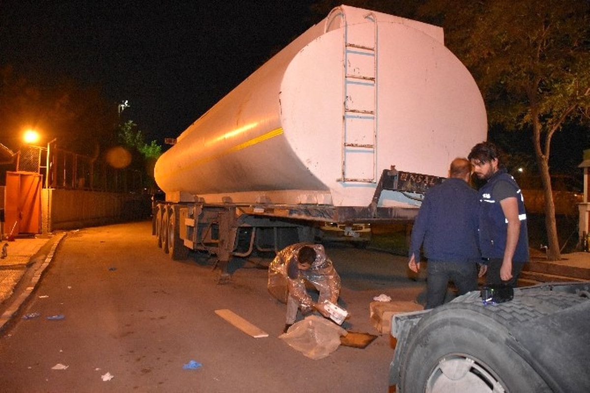 Akaryakıt Tankerinde 300 Bin Paket Kaçak Sigara Çıktı